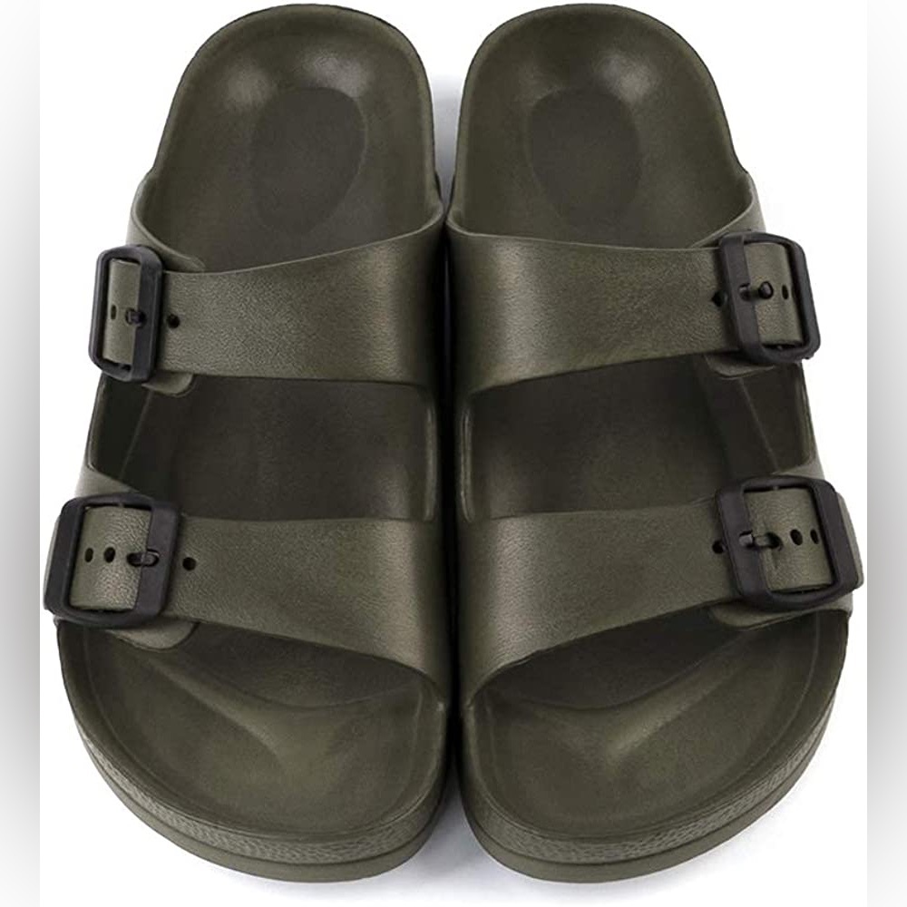 Luffymomo Women Flip Flops, 9, Army green